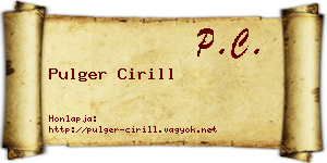 Pulger Cirill névjegykártya